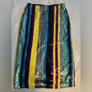 Anthropologie Vibrant Sequin Pencil Skirt